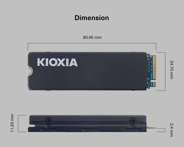 Alt view image 4 of 5 - KIOXIA EXCERIA M.2 2280 2TB PCI-Express 4.0 x4 3D NAND TLC LSC11K2T04G8