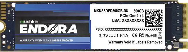 Main image of Mushkin Enhanced Endora M.2 2280 500GB PCI-Express 4.0 x4 3D NAND Internal Solid State Drive (SSD) MKNSSDED500GB-D8 MKNSSDED512GB-D8 MKNSSDED1TB-D8 MKNSSDED2TB-D8 MKNSSDED4TB-D8