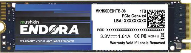 Main image of Mushkin Enhanced Endora M.2 2280 1TB PCI-Express 4.0 x4 3D NAND Internal Solid State Drive (SSD) MKNSSDED1TB-D8