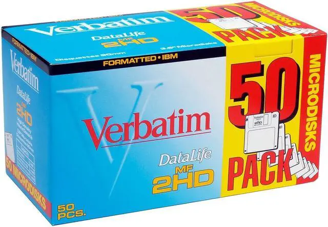 Alt view image 3 of 3 - Verbatim 91004 1.44MB 50 Packs 3.5" Floppy Diskette