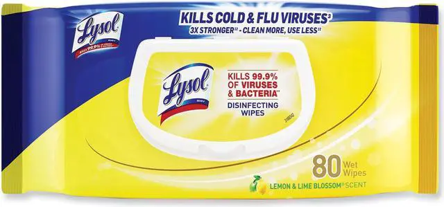 Main image of Lysol Disinfecting Wipes Flatpacks, 6.69 x 7.87, Lemon and Lime Blossom, 80 Wipes/Flat Pack, 6 Flat Packs/Carton RAC99716CT