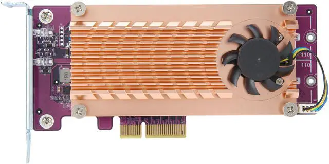 Alt view image 2 of 6 - QNAP QM2-2P-244A Dual M.2 22110/2280 Pcie SSD Expansion Card (PCIe Gen2 X4), Low-Profile Bracket Pre-Loaded, Low-Profile Flat and Full-Height are Bundled