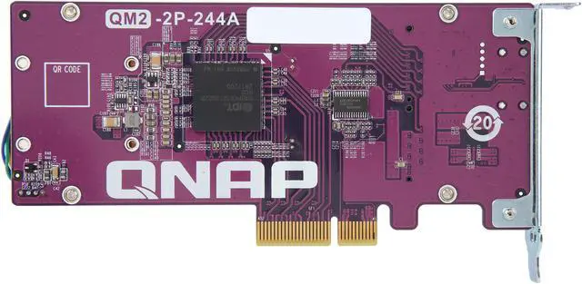 Alt view image 4 of 6 - QNAP QM2-2P-244A Dual M.2 22110/2280 Pcie SSD Expansion Card (PCIe Gen2 X4), Low-Profile Bracket Pre-Loaded, Low-Profile Flat and Full-Height are Bundled