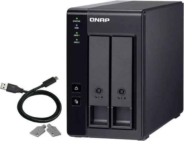 Alt view image 5 of 11 - QNAP TR-002-US 2 Bay Type-C Direct Attached Storage DAS Expansion with Hardware RAID (Diskless)