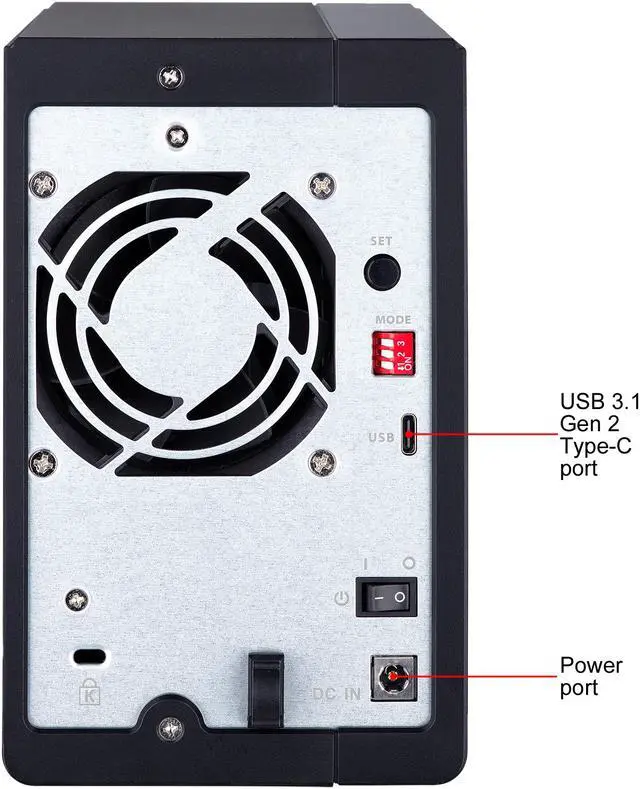 Alt view image 11 of 11 - QNAP TR-002-US 2 Bay Type-C Direct Attached Storage DAS Expansion with Hardware RAID (Diskless)