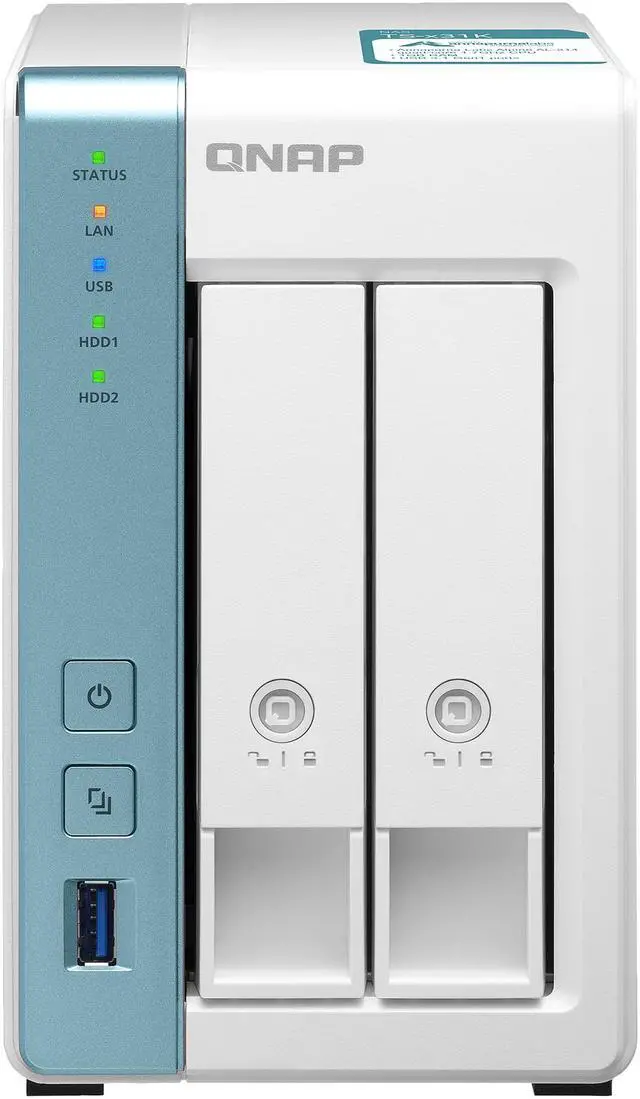 Alt view image 4 of 12 - QNAP 2-Bay Personal Cloud NAS for Backup and Data Sharing 4-core 1.7GHz 1GB RAM w/ Lockable Drive Tray TS-231K-US