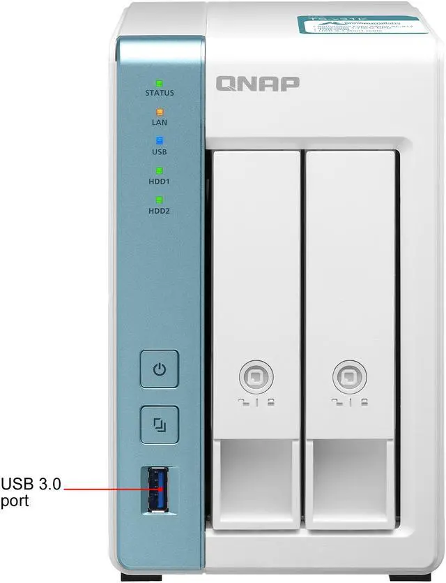 Alt view image 5 of 12 - QNAP 2-Bay Personal Cloud NAS for Backup and Data Sharing 4-core 1.7GHz 1GB RAM w/ Lockable Drive Tray TS-231K-US
