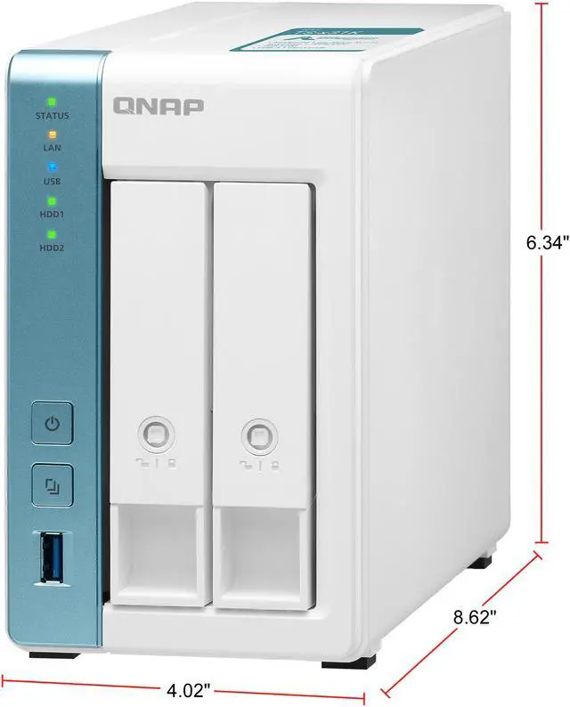 Alt view image 7 of 12 - QNAP 2-Bay Personal Cloud NAS for Backup and Data Sharing 4-core 1.7GHz 1GB RAM w/ Lockable Drive Tray TS-231K-US