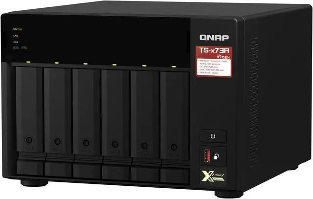 Alt view image 4 of 9 - QNAP TS-673A-8G-US 6 Bay Ryzen Desktop NAS (Diskless)