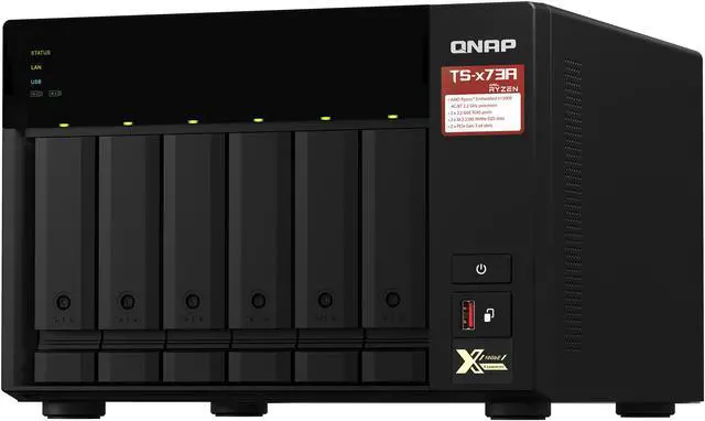 Alt view image 7 of 9 - QNAP TS-673A-8G-US 6 Bay Ryzen Desktop NAS (Diskless)