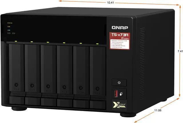 Alt view image 5 of 9 - QNAP TS-673A-8G-US 6 Bay Ryzen Desktop NAS (Diskless)