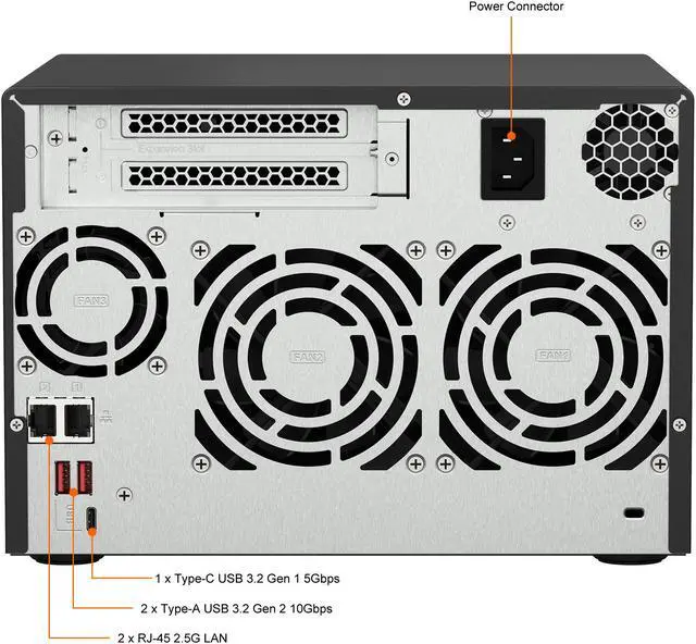 Alt view image 9 of 9 - QNAP TS-673A-8G-US 6 Bay Ryzen Desktop NAS (Diskless)