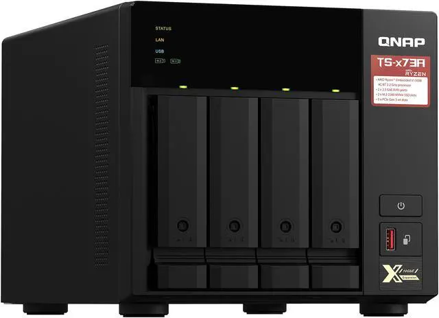 Alt view image 6 of 9 - QNAP TS-473A-8G-US 4 Bay Ryzen Desktop NAS (Diskless)