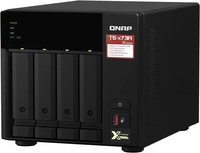 Alt view image 4 of 9 - QNAP TS-473A-8G-US 4 Bay Ryzen Desktop NAS (Diskless)