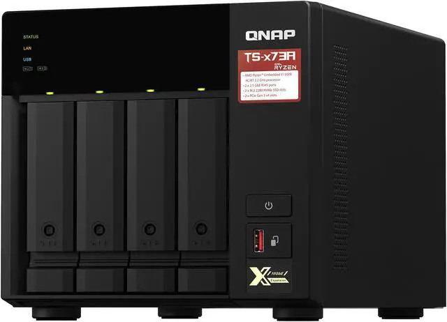 Alt view image 7 of 9 - QNAP TS-473A-8G-US 4 Bay Ryzen Desktop NAS (Diskless)