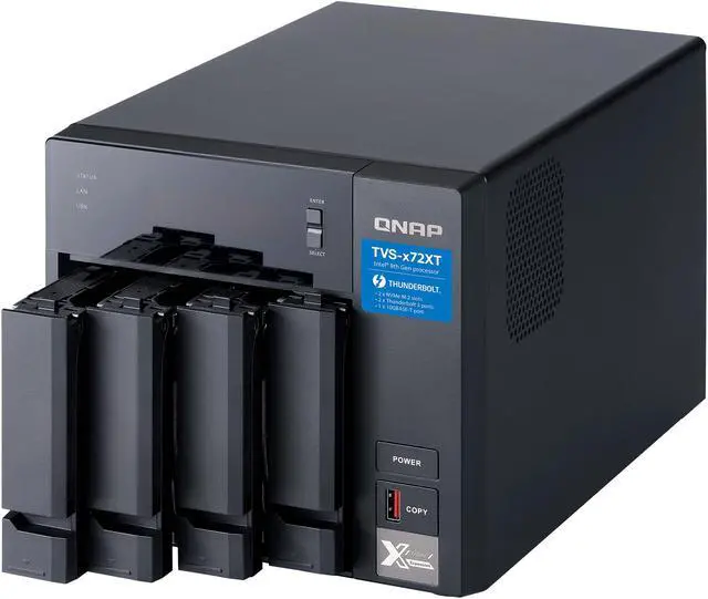 Alt view image 8 of 12 - QNAP TVS-472XT-i3-4G-US Diskless System Network Storage