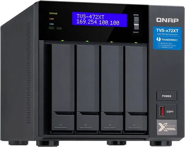 Alt view image 6 of 12 - QNAP TVS-472XT-i3-4G-US Diskless System Network Storage