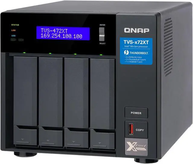 Alt view image 4 of 12 - QNAP TVS-472XT-i3-4G-US Diskless System Network Storage