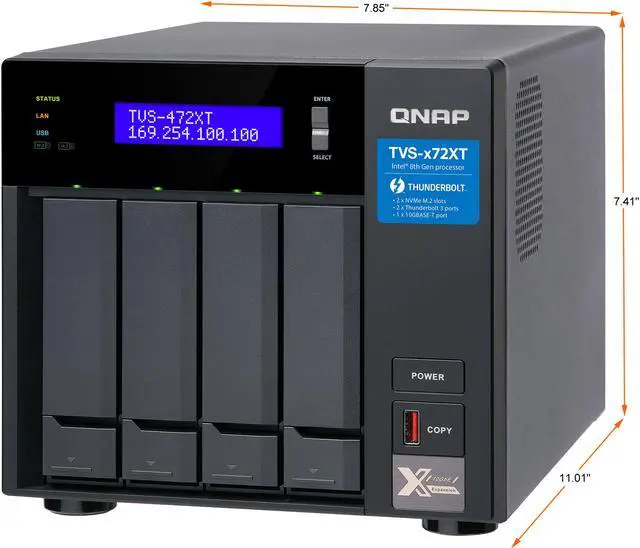 Alt view image 5 of 12 - QNAP TVS-472XT-i3-4G-US Diskless System Network Storage