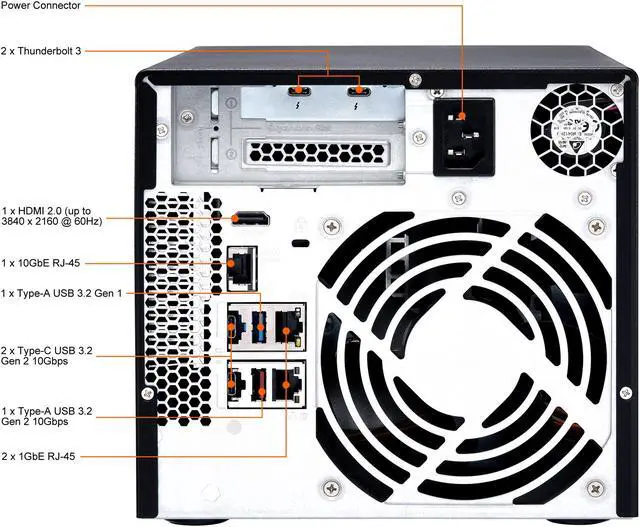 Alt view image 12 of 12 - QNAP TVS-472XT-i3-4G-US Diskless System Network Storage
