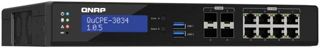 Alt view image 4 of 6 - QNAP Desktop 12 Port uCPE QuCPE-3034-C3758R-16G-US Intel Atom C3758R 8C 2.4GHz, 16GB DDR4 RAM, 2 x M.2 2280 NVMe slots, 4*10GbE SFP+, 8*2.5GbE Ports