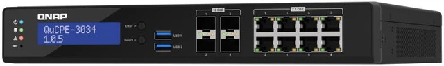 Alt view image 5 of 6 - QNAP Desktop 12 Port uCPE QuCPE-3034-C3758R-16G-US Intel Atom C3758R 8C 2.4GHz, 16GB DDR4 RAM, 2 x M.2 2280 NVMe slots, 4*10GbE SFP+, 8*2.5GbE Ports
