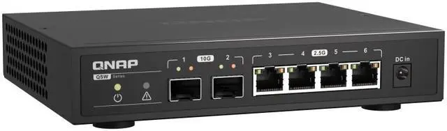 Alt view image 4 of 6 - QNAP Desktop QSW-2104-2S-US, Unmanaged Switch, 4 port 2.5Gbps auto negotiation (2.5G/1G/100M), 2 10GbE SFP+ port