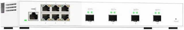 Alt view image 2 of 6 - QNAP QSW-M408S 6-port layer 2 managed switch. 6 x 2.5GbE (1G/100M) ports and 4 x 10G SFP+ ports. Easy management with web browser.