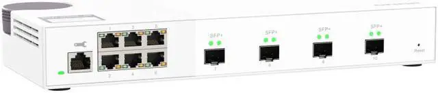 Alt view image 3 of 6 - QNAP QSW-M408S 6-port layer 2 managed switch. 6 x 2.5GbE (1G/100M) ports and 4 x 10G SFP+ ports. Easy management with web browser.