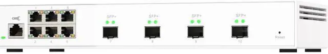 Alt view image 4 of 6 - QNAP QSW-M408S 6-port layer 2 managed switch. 6 x 2.5GbE (1G/100M) ports and 4 x 10G SFP+ ports. Easy management with web browser.