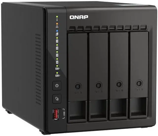 Alt view image 5 of 7 - QNAP 4-Bay High-Performance desktop NAS with Intel Celeron 4-Core J6412, onboard 8GB RAM, 2 x 2.5GbE, 1 x HDMI 1.4b, 2 x M.2 PCIe Gen 3 Slots, 2x USB 3.2 Gen2 Type A, long term supply up to 2029