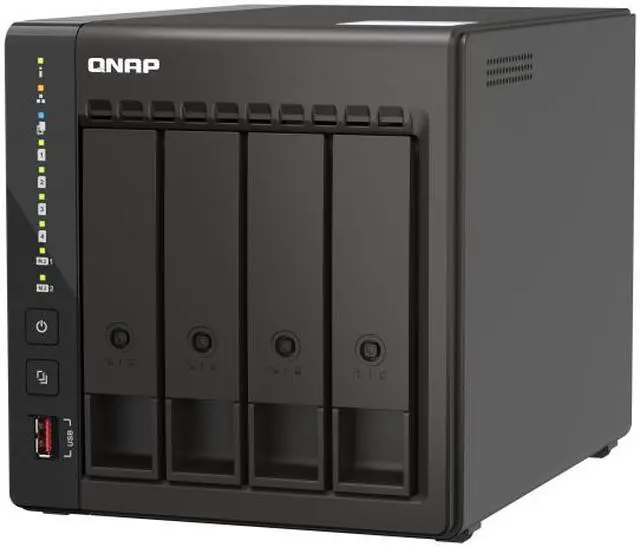 Alt view image 6 of 7 - QNAP 4-Bay High-Performance desktop NAS with Intel Celeron 4-Core J6412, onboard 8GB RAM, 2 x 2.5GbE, 1 x HDMI 1.4b, 2 x M.2 PCIe Gen 3 Slots, 2x USB 3.2 Gen2 Type A, long term supply up to 2029