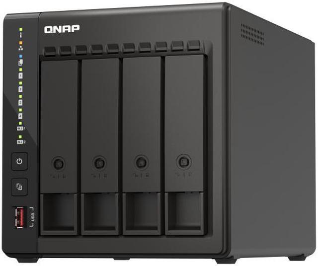QNAP 4-Bay desktop NAS with Intel Celeron 4-Core J6412, onboard 8GB RAM, 2 x 2.5GbE, 1 x HDMI 2 x M.2 PCIe Gen 3 Slots, 2x USB Gen2 Type