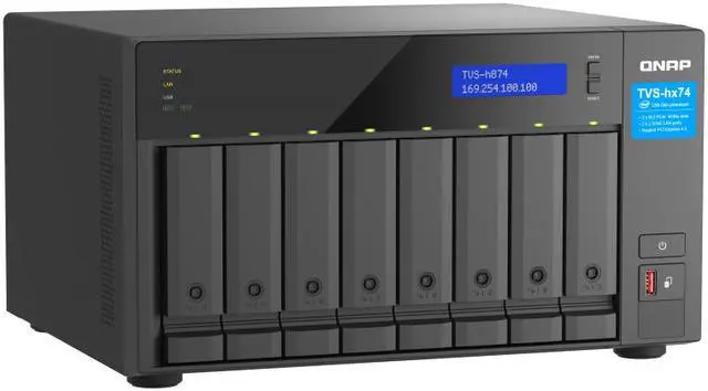 Alt view image 3 of 8 - QNAP Ultra-High Speed 8 Bay NAS. Intel® Core™ i5-12400 6C/12T, 32GB RAM DDR4 RAM, 3.5"/2.5" HDD/SSD slot x 8, M.2 PCIe SSD Gen4 x 4 slot x 2, 2.5GbE x 2, PCIe Gen4 slots, HDMI 1.4b, USB 3.2 Gen 2, 250W PSU