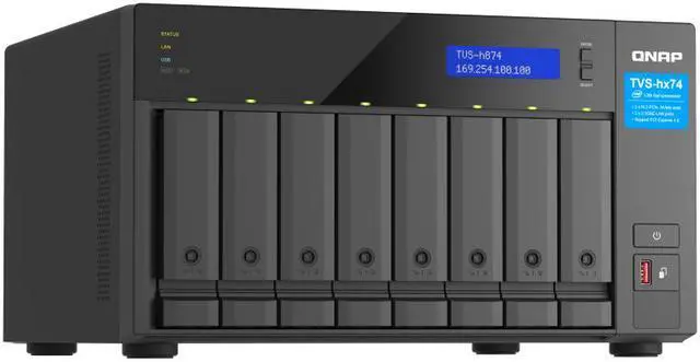 Alt view image 4 of 8 - QNAP Ultra-High Speed 8 Bay NAS. Intel® Core™ i5-12400 6C/12T, 32GB RAM DDR4 RAM, 3.5"/2.5" HDD/SSD slot x 8, M.2 PCIe SSD Gen4 x 4 slot x 2, 2.5GbE x 2, PCIe Gen4 slots, HDMI 1.4b, USB 3.2 Gen 2, 250W PSU