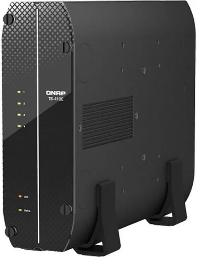 Alt view image 4 of 6 - QNAP TS-410E-8G-US 4 Bay Professional fanless Desktop NAS with Intel Celeron Quad-core Processor, 8 GB DDR4 RAM and Dual 2.5GbE (2.5G/1G/100M) Network Connectivity (Diskless)