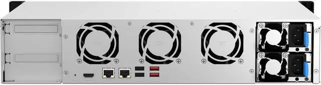 Alt view image 4 of 4 - QNAP 2U 8-Bay Short Depth Rackmount NAS - Intel Celeron N5095 - 8GB Ram - Redundant PSU  TS-864EU-RP-8G