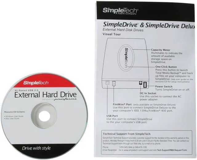 Alt view image 7 of 8 - SimpleTech SimpleDrive 320GB USB 2.0 3.5" External Hard Drive (designed by Pininfarina) SP-U35/320