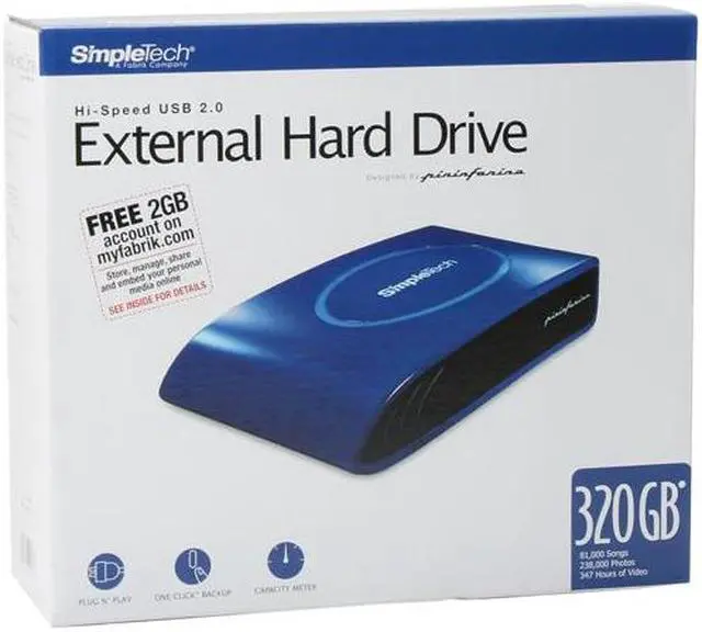 Alt view image 8 of 8 - SimpleTech SimpleDrive 320GB USB 2.0 3.5" External Hard Drive (designed by Pininfarina) SP-U35/320
