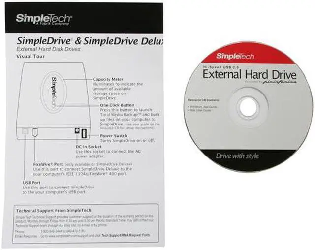 Alt view image 6 of 7 - SimpleTech SimpleDrive 1TB USB 2.0 3.5" External Hard Drive (designed by Pininfarina) SP-U35/1TBC