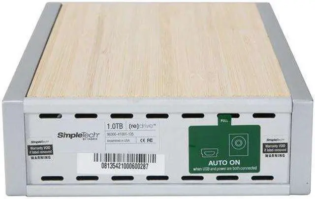 Alt view image 3 of 5 - SimpleTech [re]drive Turbo 1TB USB 2.0 3.5" External Hard Drive R1000U