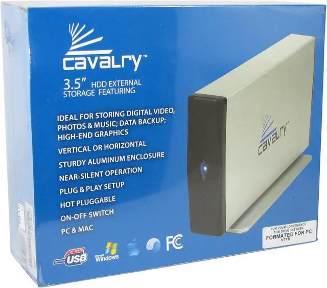 Alt view image 7 of 7 - Cavalry "Pre-Formatted" CAUE37400 400GB 7200 RPM 8MB Cache USB 2.0 External Hard Drive