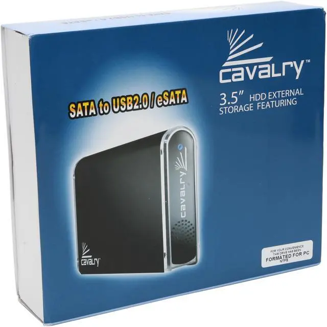 Alt view image 3 of 3 - Cavalry CAXM CAXM37400 500GB USB 2.0 / eSATA External Hard Drive PC-Ready