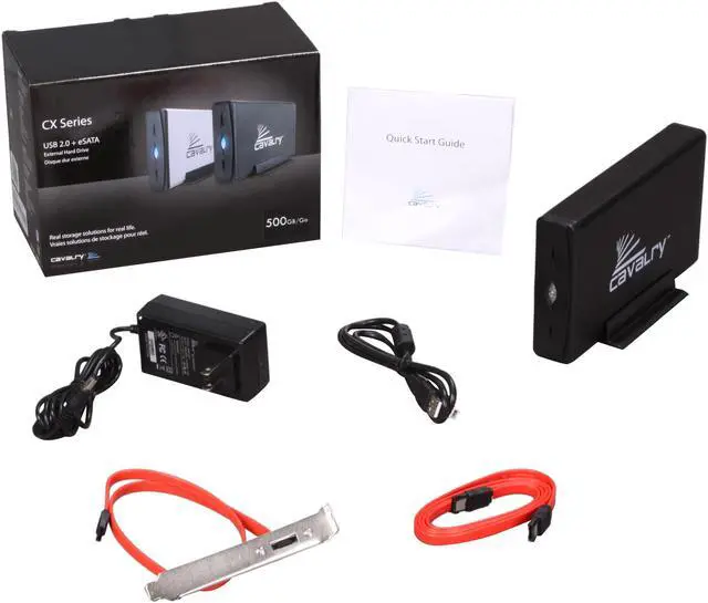 Alt view image 5 of 5 - Cavalry CAXM Series 500GB USB 2.0 / eSATA 7200RPM 16MB Cache External Hard Drive - CAXM37500