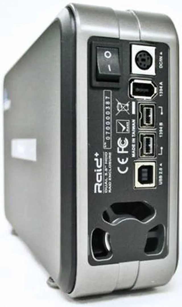 Alt view image 3 of 4 - Cavalry 2-Bay RAID Disk Array (RAID 1) USB 2.0/FireWire 400/FireWire 800 1TB (2x500GB) 7200RPM 16MB Cache External Hard Drive - CADA001C32A
