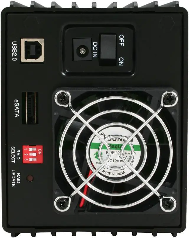 Alt view image 4 of 5 - Cavalry CADA 2TB USB 2.0 / eSATA 3.5" External Hard Drive w/2-bay RAID Disk Array CADA002SA2-B