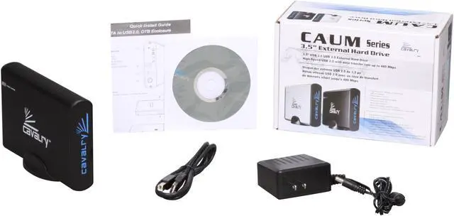 Alt view image 6 of 6 - Cavalry CAUM Series 1TB USB 2.0 External Hard Drive - CAUM3701T0-B