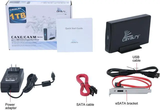 Alt view image 9 of 9 - Cavalry CAXM Series 1TB 7200RPM 32MB Cache USB / eSATA External Hard Drive CAXM3701T3