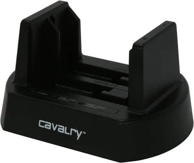 Alt view image 5 of 9 - Cavalry 2-Bay USB 2.0 Dock & Two (2) 7200 RPM 16MB 1TB SATA Hard Drives