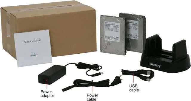 Alt view image 9 of 9 - Cavalry 2-Bay USB 2.0 Dock & Two (2) 7200 RPM 16MB 1TB SATA Hard Drives
